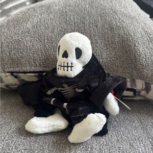 Creepers Beanie Baby Plush Skeleton Toy - Black and White